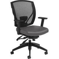 Multi-Tilter Arm Chairs, Vinyl, Charcoal, 300 lbs. Capacity Cam Industrial