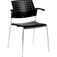Chaises empilables, Plastique, Hauteur 33", Capacit&eacute; 300 lb, Noir Cam Industrial