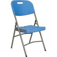 Chaise pliante, Poly&eacute;thyl&egrave;ne, Bleu, Capacit&eacute; 350 lb Cam Industrial
