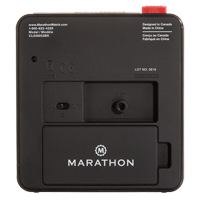 Desk Alarm Clock, Analog, Battery Operated, 3.5" W x 1.5" D x 3.75" H, Black Cam Industrial