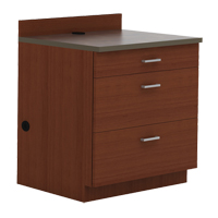 Modular Base Cabinet, 3 Drawers, 36" W x 25" D x 39" H, Mahogany Cam Industrial