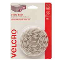 Attaches en jeton, Boucle et crochet, 5/8" dia., Adh&eacute;sif, Blanc Cam Industrial