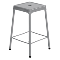 Counter Stool, Stationary, Fixed, 25", Steel Seat, Grey Cam Industrial