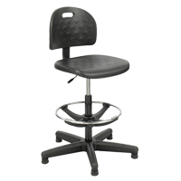 Soft Tough Stool, Stationary, Adjustable, 29" - 49", Polyurethane Seat, Black Cam Industrial