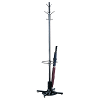 Coat Rack with Umbrella Stand, 70" H, Black, 4 Hook(s) Cam Industrial