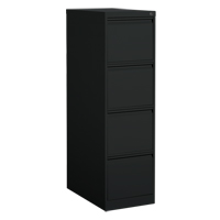 Vertical Filing Cabinet, Steel, 4 Drawers, 15-1/7" W x 25" D x 52" H, Black Cam Industrial