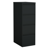 Vertical Filing Cabinet, Steel, 4 Drawers, 18-1/7" W x 25" D x 52" H, Black Cam Industrial