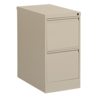 Vertical Filing Cabinet, Steel, 2 Drawers, 15-1/7" W x 25" D x 29" H, Beige Cam Industrial