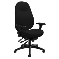 Medium Back Comfort Chair, Polyester, Black, 300 lbs. Capacity Cam Industrial