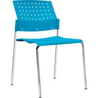 Chaises sans accoudoirs empilables, Plastique, Hauteur 33", Capacit&eacute; 300 lb, Bleu Cam Industrial