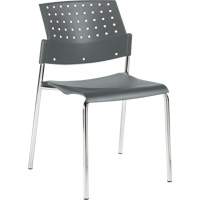 Chaises sans accoudoirs empilables, Plastique, Hauteur 33", Capacit&eacute; 300 lb, Gris Cam Industrial