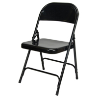 Folding Chair, Steel, Black, 300 lbs. Weight Capacity Cam Industrial
