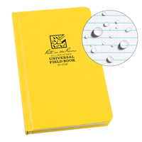 Bound Book, Hard Cover, Yellow, 160 Pages, 4-5/8" W x 7-1/4" L Cam Industrial