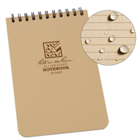 Pocket Top-Spiral Notebook, Soft Cover, Tan, 100 Pages, 4" W x 6" L Cam Industrial