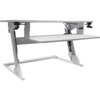 Goya Sit-Stand Workstation, Desktop Unit, 21" H x 35-2/5" W x 24" D, White Cam Industrial