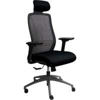 Era Series Adjustable Office Chair with Headrest, Fabric/Mesh, Black, 275 lbs. Capacity Cam Industrial