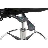 Heavy-Duty Ergonomic Stool, Stationary, Adjustable, 39” - 48”, Polyurethane Seat, Black Cam Industrial