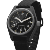 General Purpose Quartz with MaraGlo Watch, Analog, Battery Operated, 0.6" W x 1.3" D x 0.4" H, Black Cam Industrial