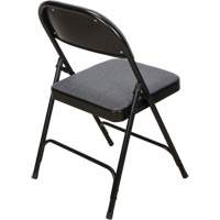 Deluxe Fabric Padded Folding Chair, Steel, Grey, 300 lbs. Weight Capacity Cam Industrial