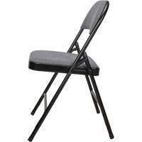 Deluxe Fabric Padded Folding Chair, Steel, Grey, 300 lbs. Weight Capacity Cam Industrial