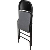 Deluxe Fabric Padded Folding Chair, Steel, Grey, 300 lbs. Weight Capacity Cam Industrial