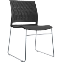 Stacking Chairs, Polypropylene, 32-3/8" High, 250 lbs. Capacity, Black Cam Industrial