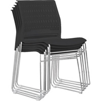 Stacking Chairs, Polypropylene, 32-3/8" High, 250 lbs. Capacity, Black Cam Industrial