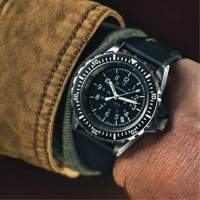 Large Diver's Automatic Watch, Digital, Battery Operated, 41 mm, Black Cam Industrial