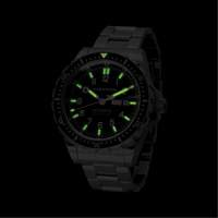 Jumbo Day/Date Automatic Watch with Stainless Steel Bracelet, Digital, Battery Operated, 46 mm, Silver Cam Industrial