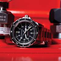 Jumbo Day/Date Automatic Watch with Stainless Steel Bracelet, Digital, Battery Operated, 46 mm, Silver Cam Industrial