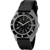Steel Navigator Watch on 3-Piece Rubber Strap Kit, Digital, Battery Operated, 41 mm, Black Cam Industrial