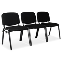 Stacking Chairs, Fabric, 32" High, 250 lbs. Capacity, Black Cam Industrial