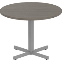 Newland Height-Adjustable Round Table, 36" L x 36" W x 29" H, 1" Top, Laminate, Brown Cam Industrial