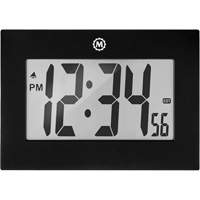 Large Frame Clock, Digital, Battery Operated, 9" W x 1" D x 6.5" H, Black Cam Industrial