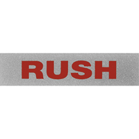 &eacute;tiquettes pour traitement sp&eacute;cial Rush, 5" lo x 2" la, Noir/rouge Cam Industrial