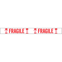 Ruban imprim&eacute; bilingue – Fragile ce c&ocirc;t&eacute; en haut, Rouge/blanc Cam Industrial