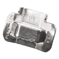 Buckles for Portable Stainless Steel Strapping, Stainless Steel, Fits Strap Width 1/2" PE312 | Cam Industrial