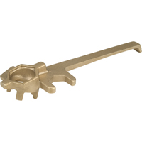Deluxe Plug Wrenche, 1-1/4" Opening, 9" Handle, Non-sparking brass alloy Cam Industrial