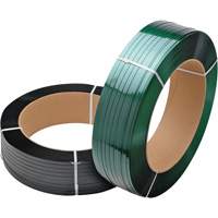 Green Strapping, Polyester, 5/8" W x 3800' L, Green, Manual Grade Cam Industrial