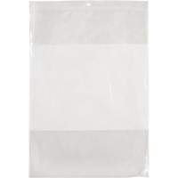 White Block Poly Bags, Reclosable, 12" x 9", 2 mils PF951 | Cam Industrial