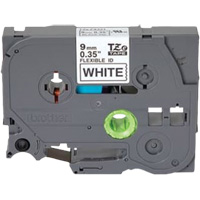 TZe Flexible Tape Cartridge, 9 mm x 26'/8 m, Black on White Cam Industrial