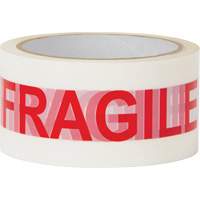 "Fragile" Box Sealing Tape, Hot Melt Adhesive, 2 mils, 48 mm (2") x 100 m (328') Cam Industrial