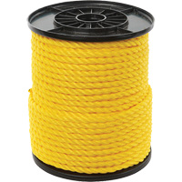 3/8" Yellow Twisted 3-Strand Rope, Polypropylene, 250' Cam Industrial