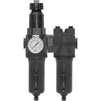 Filtre/r&eacute;gulateur + filtre coalescent drain manuel avec bol en m&eacute;tal Modulair 400, 1/4" NPT, 200 psi, Capacit&eacute; de 9,1 oz liq. Cam Industrial