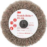 Brosse &agrave; lamelles pour labrasion et le polissage PF-ZR Roloc Scotch-Brite, Oxyde d'aluminium, Grain Moyen, 2-1/2" x 1-1/4" Cam Industrial