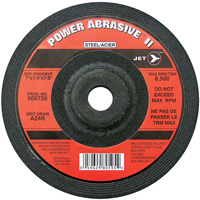 Meule POWER ABRASIVE A24R, 7" x 1/4", Arbre 7/8", Type T27 Cam Industrial