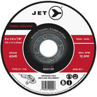 Meule abrasive motoris&eacute;e A24R, 4-1/2" x 1/4", Arbre 7/8", Type 27 Cam Industrial