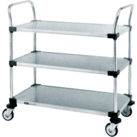 Chariots utilitaires pour service r&eacute;gulier, 2 Tiers, 24" la x 39" h x 24" p, Capacit&eacute; 500 lb Cam Industrial