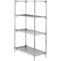 Shelving Unit, 4 Tiers, 36" W x 63" H x 18" D Cam Industrial
