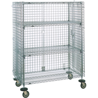 Security Carts, Chrome Plated, 21-1/2" x 68-1/2 x 38-1/2", 500 lbs. Capacity Cam Industrial